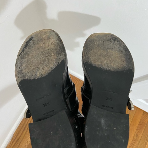 BALENCIAGA Patent Leather Buckle Cutout Boots - Picture 6 of 6